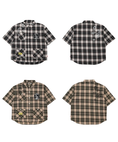 EXAMPLE（エグザンプル） シャツ EXAMPLE EX CHECK BIG SILHOUETTE S/S