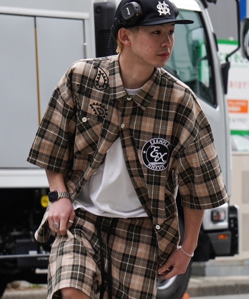 EXAMPLE（エグザンプル） シャツ EXAMPLE EX CHECK BIG SILHOUETTE S/S