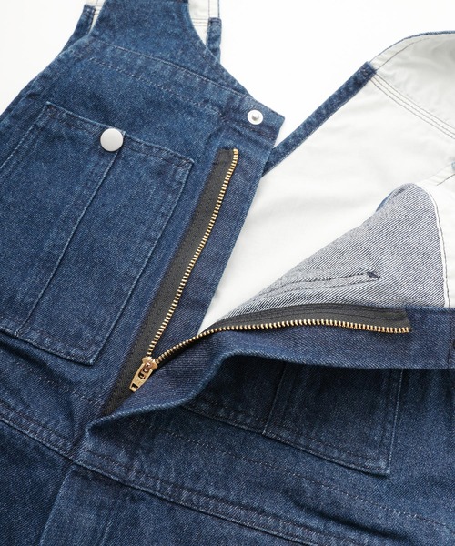 ☆ミルクフェド☆超美品☆両面ロゴストレッチクロップドデニムオーバーオールM☆ MILKFED. サロペット オーバーオール DENIM OVERALLS レディース