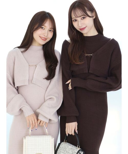 MERCURYDUO（マーキュリーデュオ） ワンピース チェーン付カーデセット