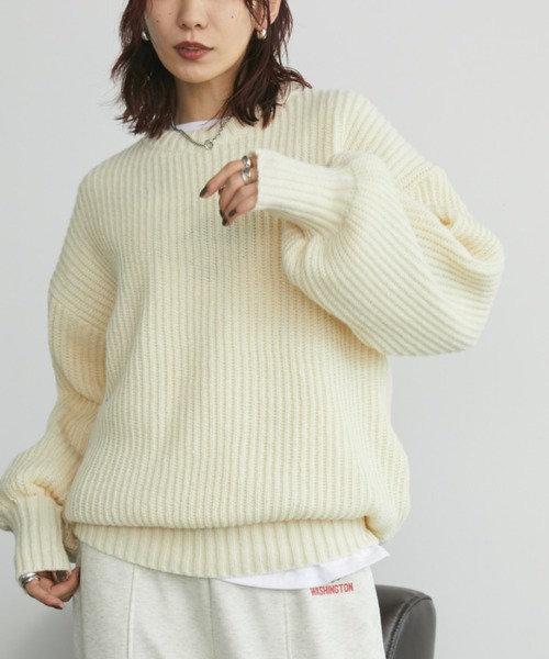 オブリ　ニット　美品 Auntie Rosa Holiday（アンティローザホリデー） ニット セーター 片畦