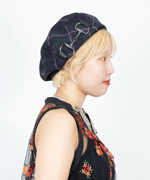 ca4la ベレー帽　カシラ　PLAID BERET10 黒 CA4LA 帽子 ベレー帽 PLAID BERET 10 レディース : ZOZOTOWN