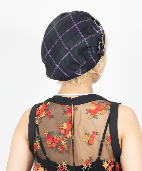 ca4la ベレー帽　カシラ　PLAID BERET10 黒 CA4LA 帽子 ベレー帽 PLAID BERET 10 レディース : ZOZOTOWN