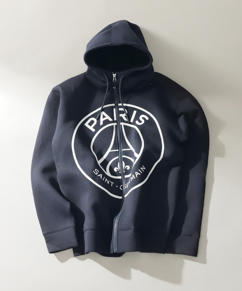 A16443 パリサンジェルマン ライトスウェットジップパーカー 黒 S パーカー 「Paris Saint-Germain」ライトスウェット ジップ