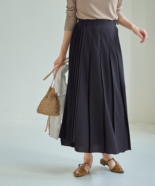 BANDEL プリーツスカート STYLE DELI スカート 「LUXE」段差デザインプリーツスカート