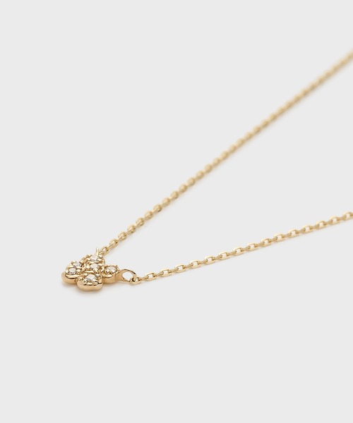 ネックレス 「Tiny Motif」K10ダイヤモンドクローバーネックレス（0.03ct） レディースの画像