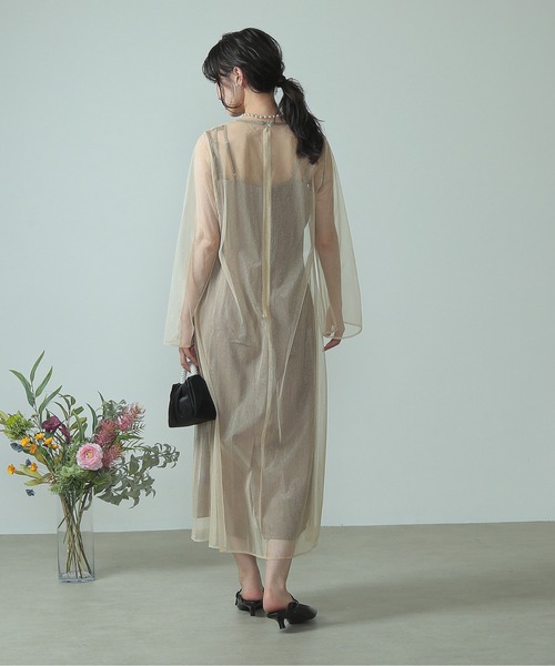 Kana ドレス アシンメトリー カットレース キャミワンピ チュール