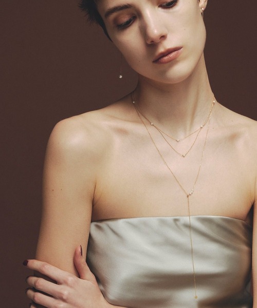 ネックレス 「les bonbon」 adjustable 3pearl necklace / アジャスタブル スリーパール ネックレス レディースの画像