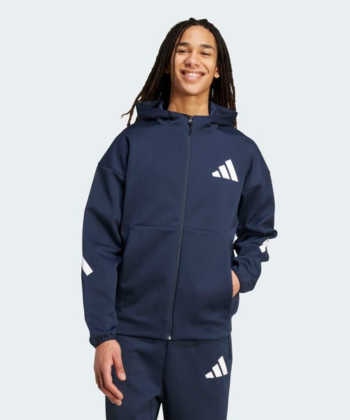 新品 ADIDAS ジャケット パーカー レディースＳ ネイビー 防風 速乾 iku99_09.jpg