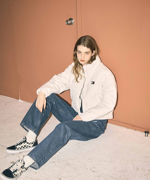 2/25 値下　 jeans ロゴ　コーデュロイパッファージャケット ロゴコーデュロイパファージャケット | トミー ジーンズ(TOMMY