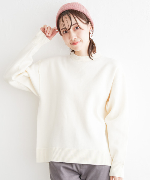 ikka（イッカ） ニット セーター ダブルフェイススウェットライク