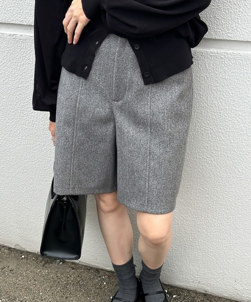 select MOCA（セレクトモカ） パンツ ウールライクハーフパンツ