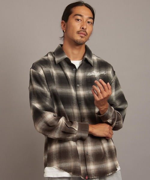 JACKROSE シャツ B-TRS グラデブリーチオンブレチェックシャツ