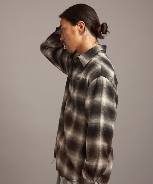 JACKROSE シャツ B-TRS グラデブリーチオンブレチェックシャツ