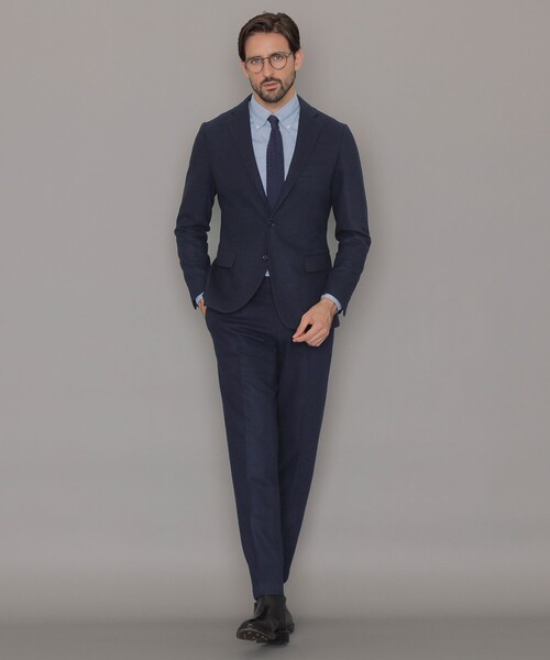 最終値下げMACKINTOSH LONDON ネイビー カジュアルパンツ FLEX JERSEY】36Gハニカムジャージーセットアップパンツ(パンツ