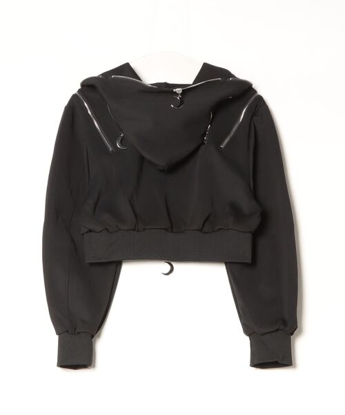 パーカー A'GEM/9 × .kom 「.KOM/ドットケーオーエム」デザインクロップパーカー レディース KOM パーカー A'GEM/9 × .kom 「.KOM/ドットケーオーエム