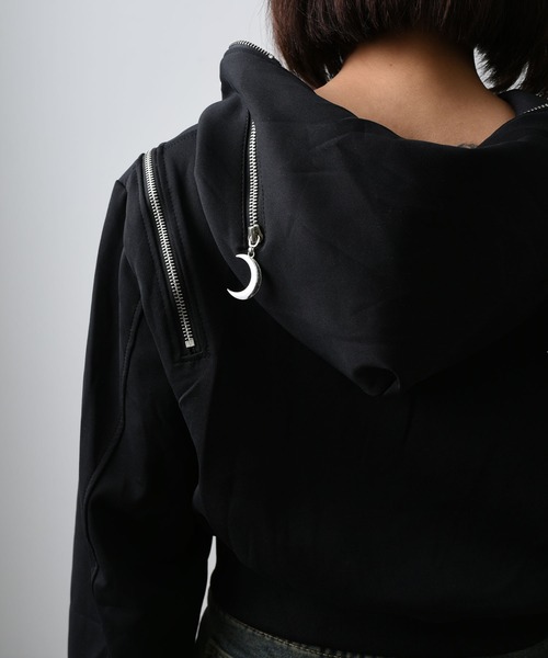 パーカー A'GEM/9 × .kom 「.KOM/ドットケーオーエム」デザインクロップパーカー レディース KOM パーカー A'GEM/9 × .kom 「.KOM/ドットケーオーエム