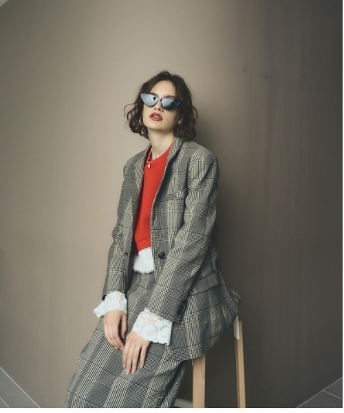 330 美品 MELT THE LADY テーラードジャケット チェック Muel Chic（ミュエルシック） ジャケット テーラードジャケット Dante