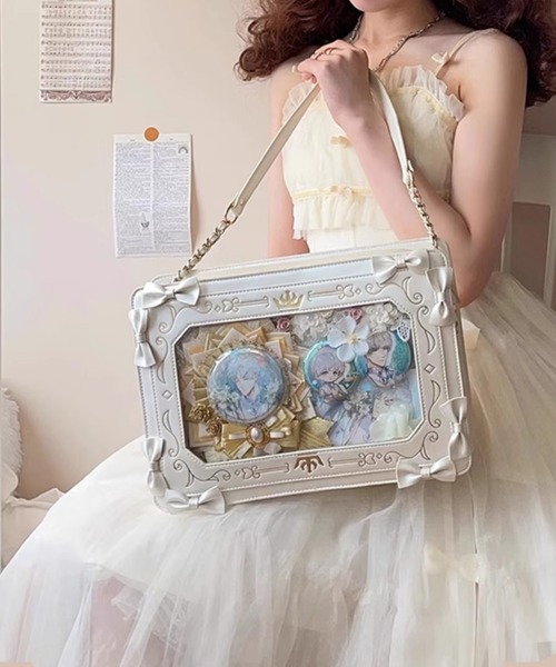 平成女児 Y2K axes femme リボンショルダーバッグ プリンセス axes femme ショルダーバッグ バッグ リボン撥水ナイロン