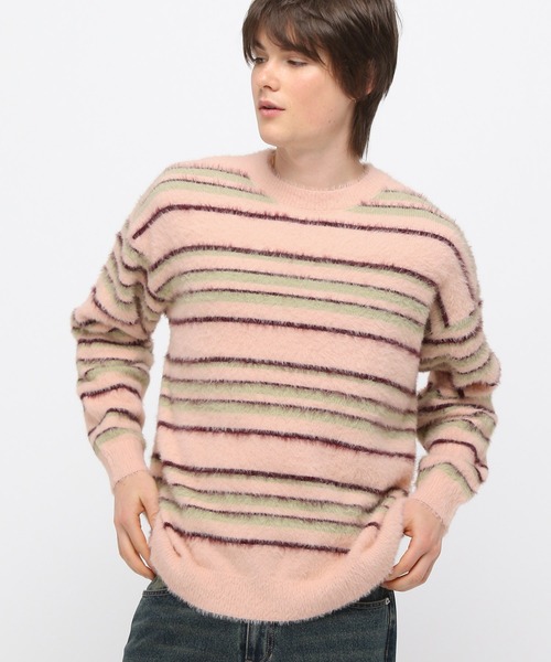 LAND MUSEUM セーター ニット LAND MUSEUM／モヘアボーダーニット