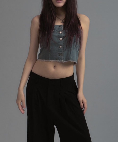 tinkerend チューブトップ ベアトップ Denim Tube Top / デニム