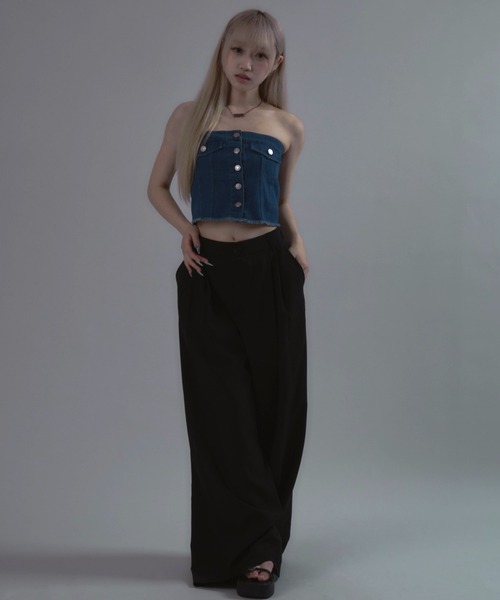 d.i.aベアトップ tinkerend チューブトップ ベアトップ Denim Tube Top / デニム