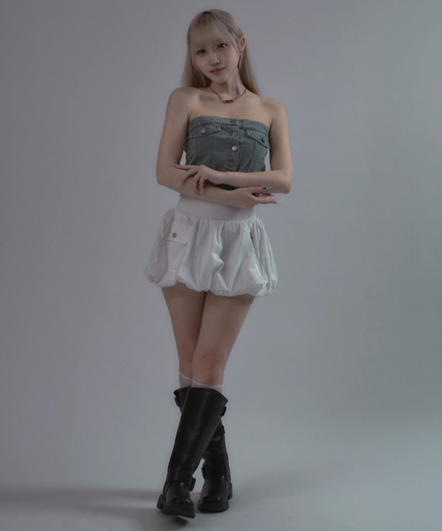 tinkerend チューブトップ ベアトップ Denim Tube Top / デニム