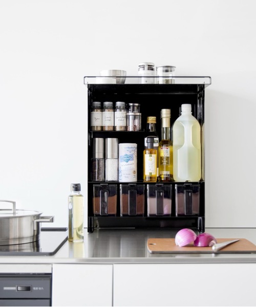 tower tower(タワー) 前が開く 隠せる調味料ラック : ZOZOTOWN Yahoo