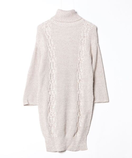 「qualite」 タートルネックニット FREE ベージュ レディース_画像2