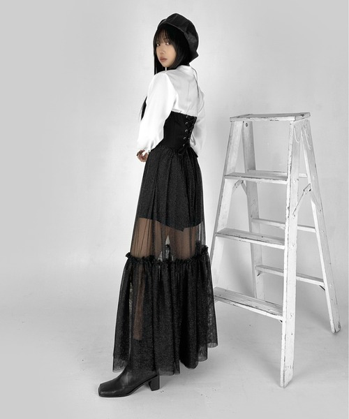 LVEU. ワンピース 「LVEU.」コルセットチュールワンピース