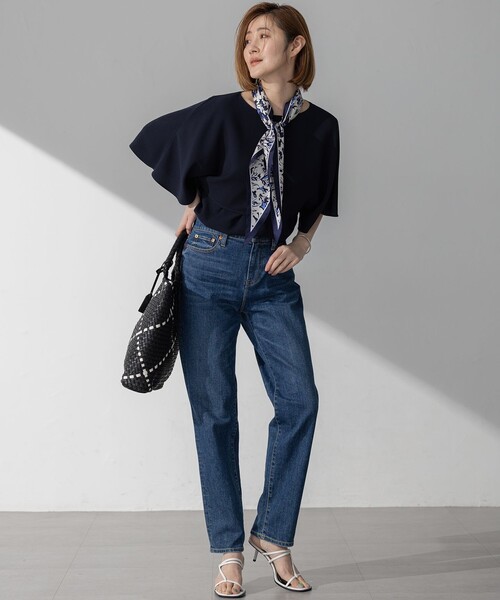 今期【UVカット接触冷感】ストレッチジョーゼットケープデザインカットソー 23区｜【吸水速乾/UVカット/接触冷感】ストレッチジョーゼット