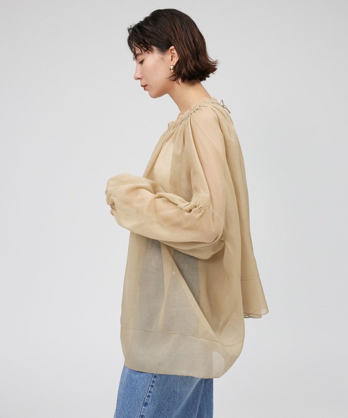 BABYLONE ブラウス シャツ 2WAYオーガンジーブラウス レディース