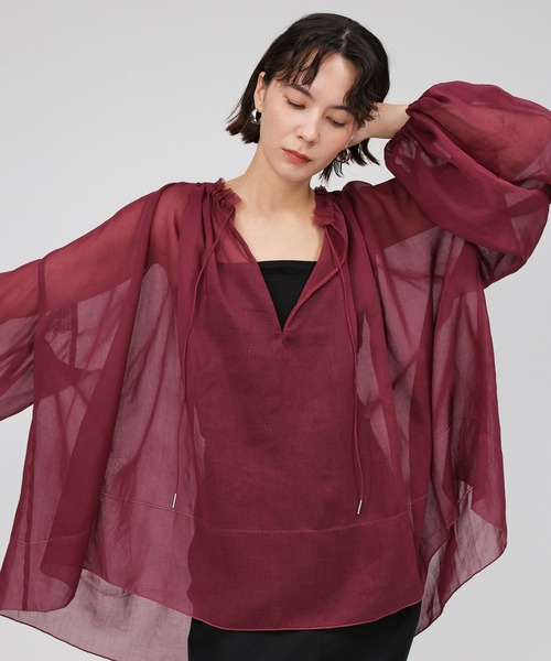BABYLONE/2WAYオーガンジーブラウス BABYLONE ブラウス シャツ 2WAYオーガンジーブラウス レディース