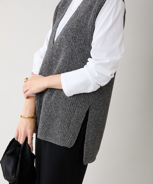 ベスト ジレ ATON エイトン V-NECK VEST KRAGGM0114 レディース VERMEIL par iena ベスト ジレ ATON エイトン V-NECK VEST