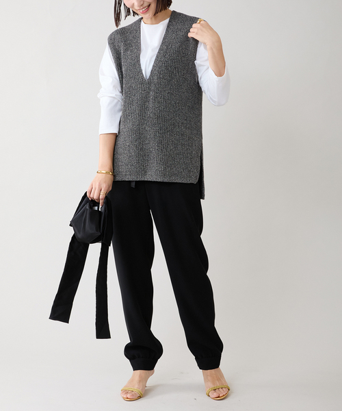 ベスト ジレ ATON エイトン V-NECK VEST KRAGGM0114 レディース VERMEIL par iena ベスト ジレ ATON エイトン V-NECK VEST
