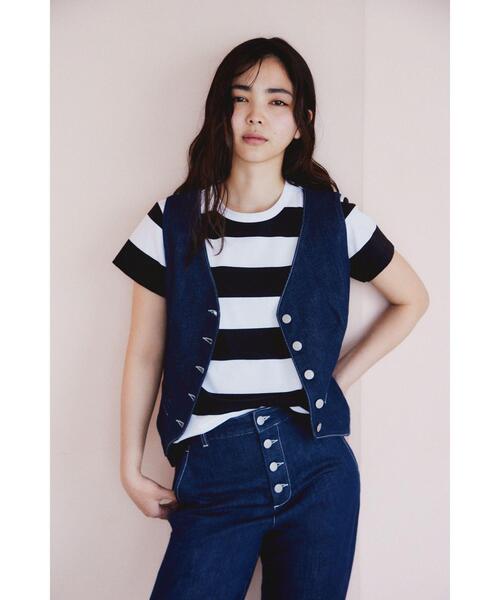 agnes b. アニエスベー 麻100% リネンベスト ジレ 大きいサイズ agnes b. - 新品 アニエスベー 2022SS リネンベスト UV06 GILET