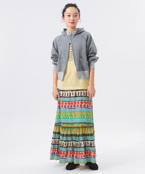 【タグ付き☆オシャレ☆BEAMS BOY】青　グレー　白　スカート　サイズ0 BEAMS BOY（ビームス ボーイ）Goodwear / カスタム ビッグ