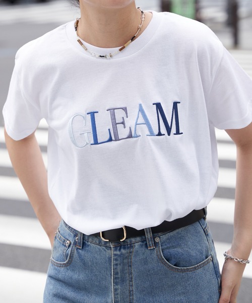 VENCE EXCHANGE tシャツ 半袖 GLEAM刺繍ロゴTシャツ レディース