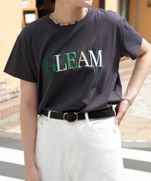 VENCE EXCHANGE tシャツ 半袖 GLEAM刺繍ロゴTシャツ レディース