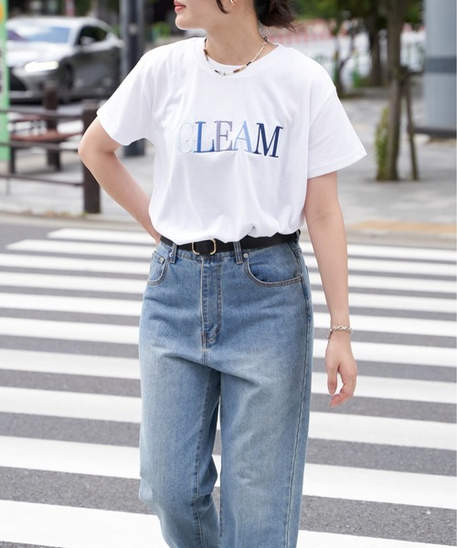 VENCE EXCHANGE tシャツ 半袖 GLEAM刺繍ロゴTシャツ レディース