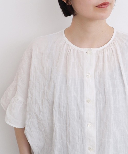 l'atelier du savon ブラウス シャツ くしゃくしゃコットン