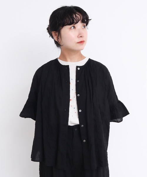 ブラウス シャツ くしゃくしゃコットン ブラウス レディース l'atelier du savon ブラウス シャツ くしゃくしゃコットン