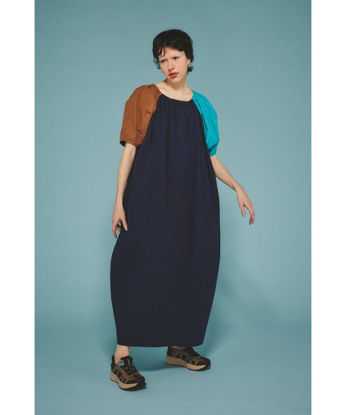HeRIN.CYE Switching dress ブルー フリーサイズ HeRIN.CYE Switching dress ブルー フリーサイズ