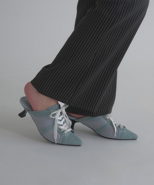 ✨CHANEL デニムレースアップオープントゥサンダル シューズ DENIM LACE UP SANDAL / デニムレースアップサンダル