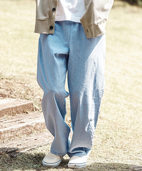 CAMBIO（カンビオ） ワイドパンツ パンツ mp13594- Cotton Linen Denim