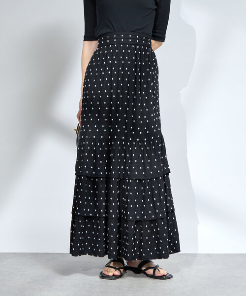 ⭐︎新品 TIDボールルーム・スカート(ドット柄デザイン入り)⭐︎ La boutique Bonbon スカート 「さらっとした着心地」ドット刺繍