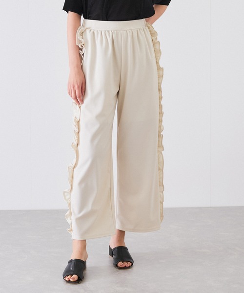 フリルワイドパンツ JAYRO パンツ サイドフリルワイドパンツ レディース : ZOZOTOWN