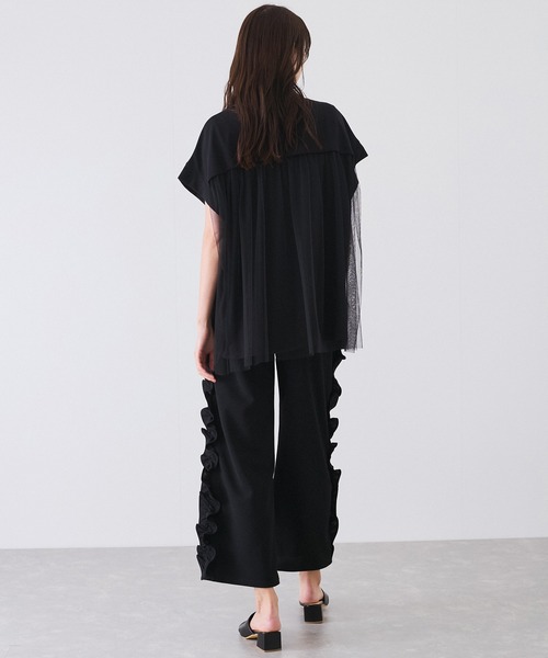 フリルワイドパンツ フリルスリットワイドパンツ[品番：MKSW0060994]｜dazzlin