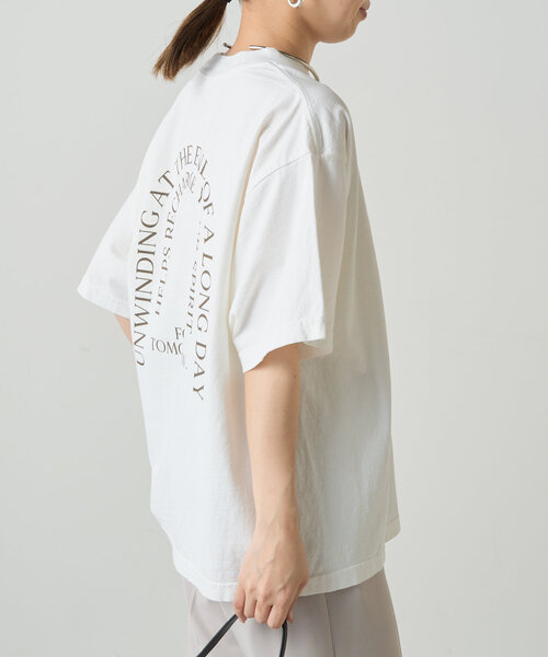 Loungedress tシャツ ラウンドロゴオーバーT レディース