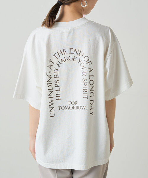 Loungedress tシャツ ラウンドロゴオーバーT レディース